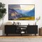 Costway TV Stand for 60" TVs Mid Century Modern Media Console Table with Adjustable Shelf Brown/Black